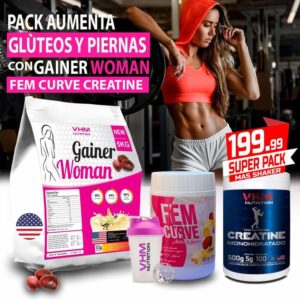 Gainer Woman + Fem Curve + Creatine Monohidratado